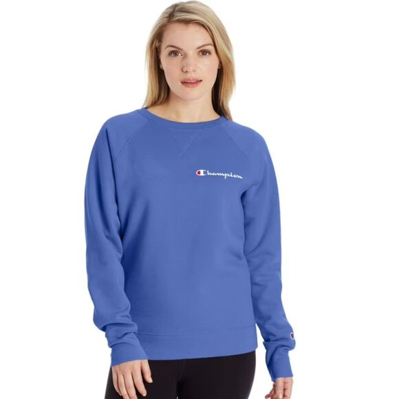 CHAMPION Purplish Blue Sz Large Casual Wear Lightweight Pullover Logo Sweatshirt - Picture 1 of 3
